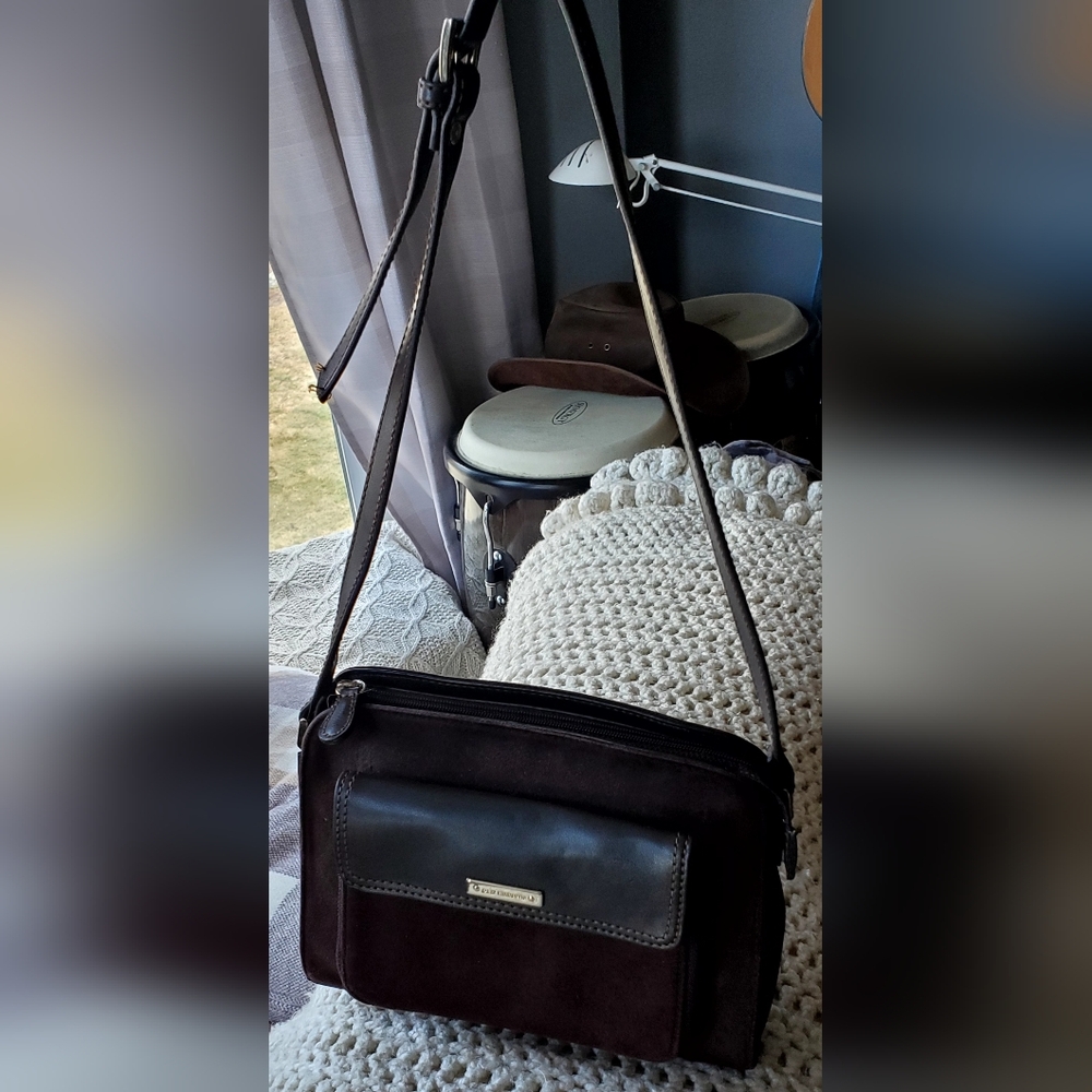 Brown Faux Leather Crossbody Bag